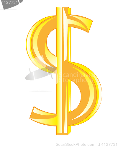 Image of Sign dollar golden