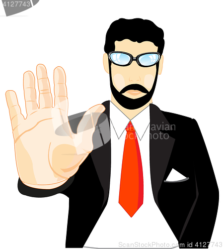 Image of Persons with stretched by palm