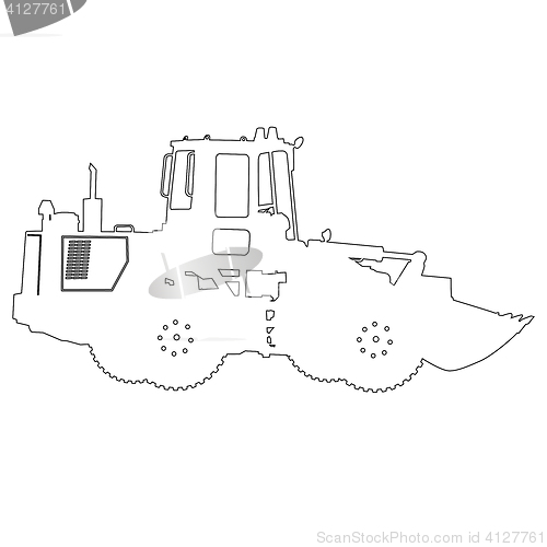 Image of Silhouette of a heavy loaders with a ladle. illustration.