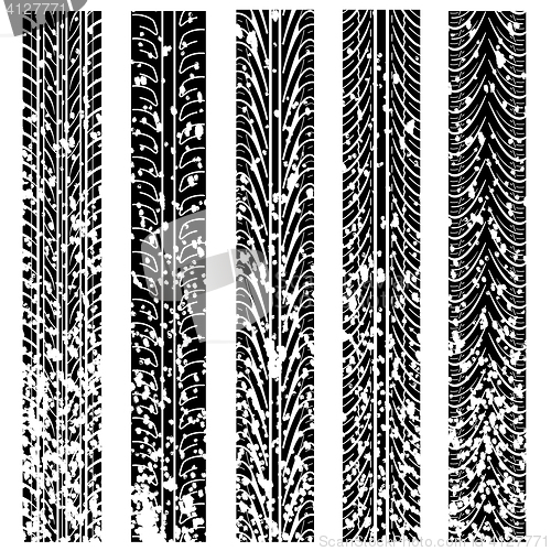 Image of Set of detailed tire prints, illustration
