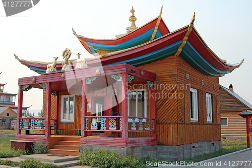 Image of Tibetan style Mahayana Buddhist Temple Datsan in Siberian town of Ivolginsk near Ulan Ude, Russia