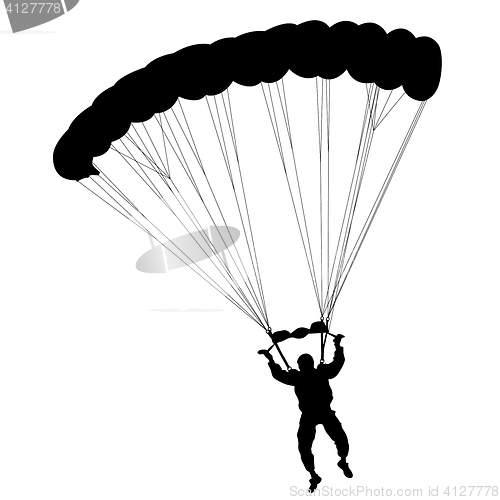 Image of Skydiver, silhouettes parachuting illustration