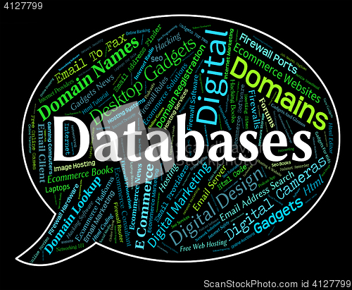 Image of Databases Word Indicates Info Text And Megabyte