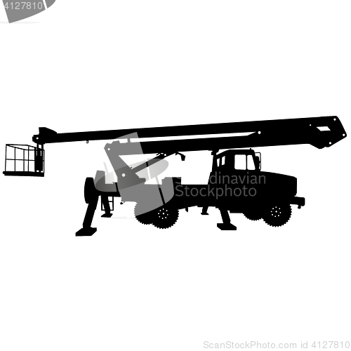 Image of Electrician, making repairs at a power pole. illustration