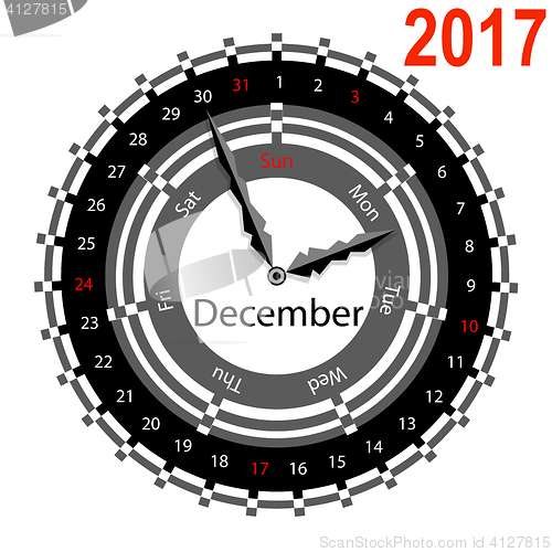 Image of Creative idea of design a Clock with circular calendar