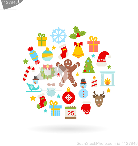 Image of Christmas Colorful Flat Icons