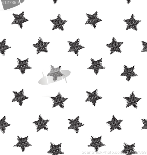 Image of Seamless hand drawing star pattern
