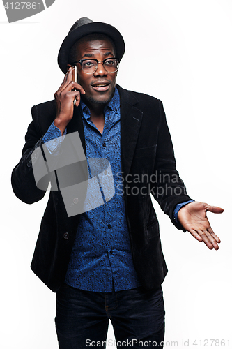 Image of The black man with phone