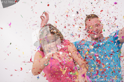 Image of romantic couple celebrating