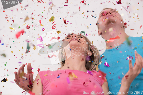 Image of romantic couple celebrating