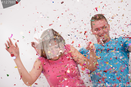 Image of romantic couple celebrating