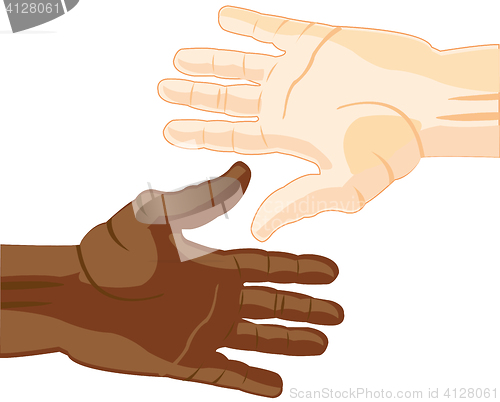 Image of Hand european and african