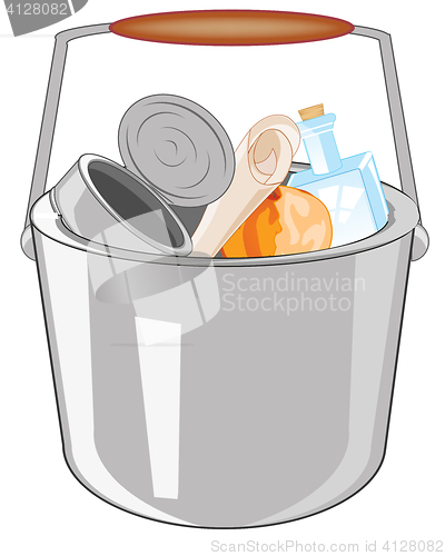 Image of Pail with rubbish