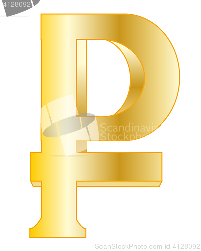 Image of Sign rouble golden