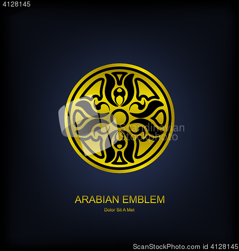 Image of  Golden Emblem with Arabian Traditional Ornament