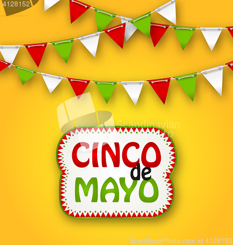 Image of Cinco De Mayo Holiday Bunting Background. Mexican Poster