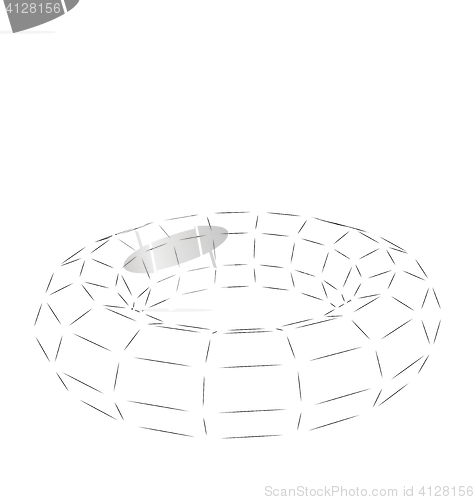 Image of Wireframe Polygonal 3D Torus