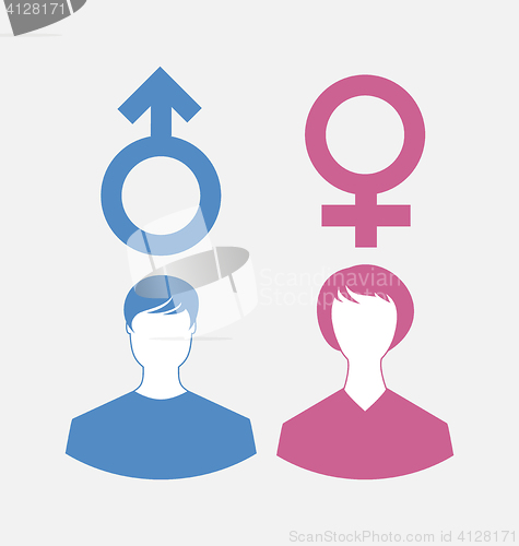 Image of Male and female icons, gender symbols