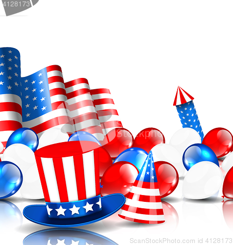 Image of Festive Background in American National Colors