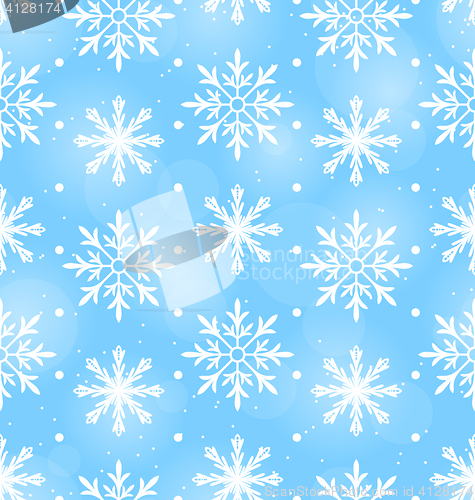 Image of Seamless Wallpaper with Different Snowflakes