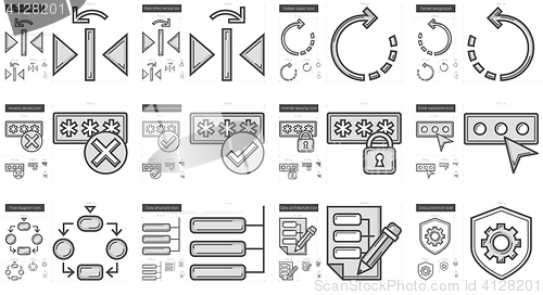 Image of Content Edition line icon set.