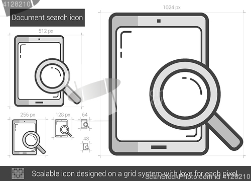 Image of Document search line icon.