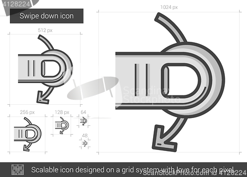Image of Swipe down line icon.