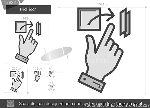 Image of Flick line icon.