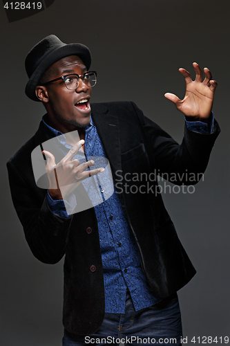 Image of The black man happy expression