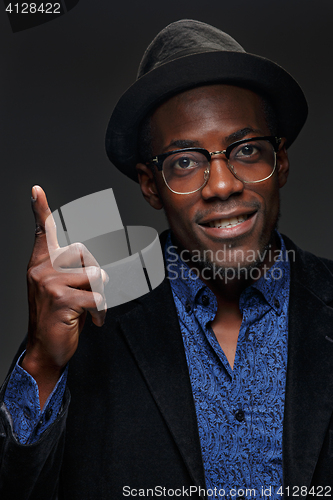 Image of The black man with happy expression