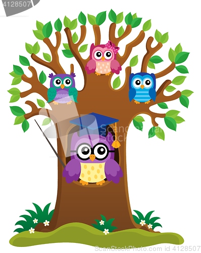 Image of Tree with stylized school owl theme 1