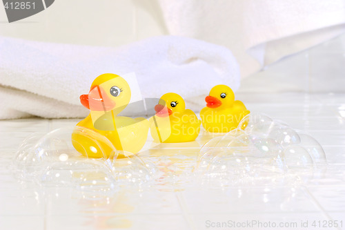 Image of Three little rubber ducks