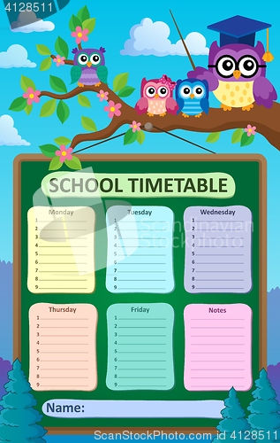 Image of Weekly school timetable subject 6