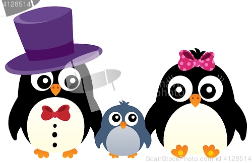 Image of Stylized penguin family image 1