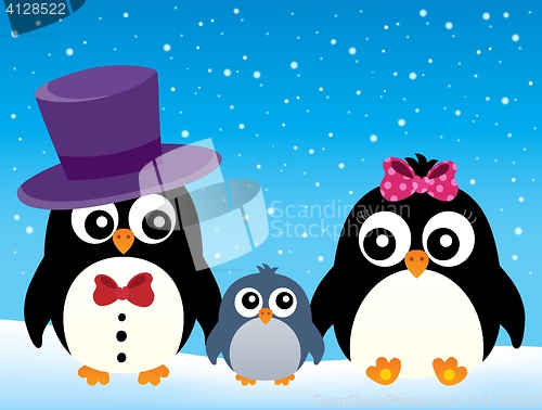 Image of Stylized penguin family image 2