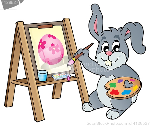 Image of Easter bunny painter theme 1