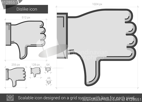 Image of Dislike line icon.