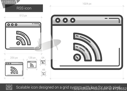 Image of RSS line icon.