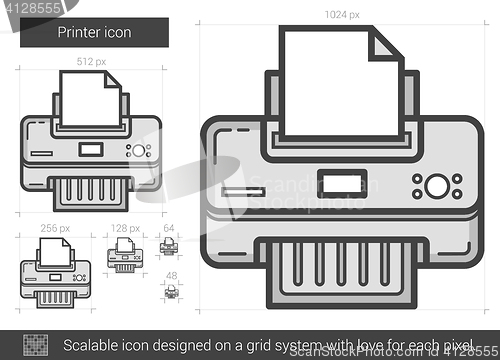 Image of Printer line icon.