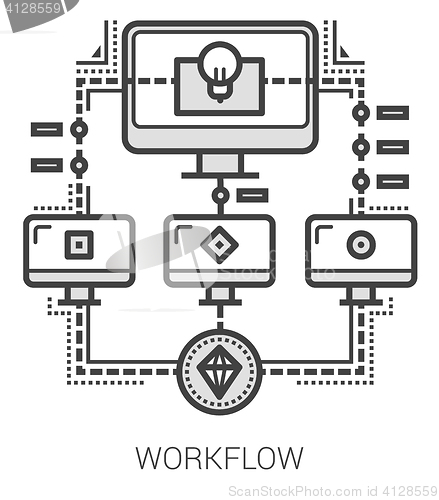 Image of Workflow line icons.