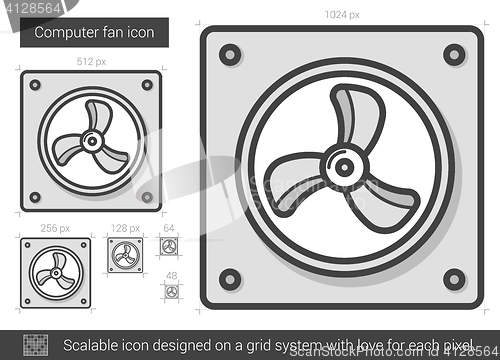 Image of Computer fan line icon.