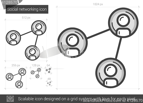 Image of Social networking line icon.