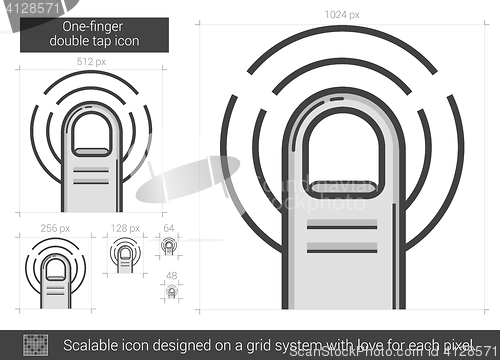 Image of One-finger double tap line icon.