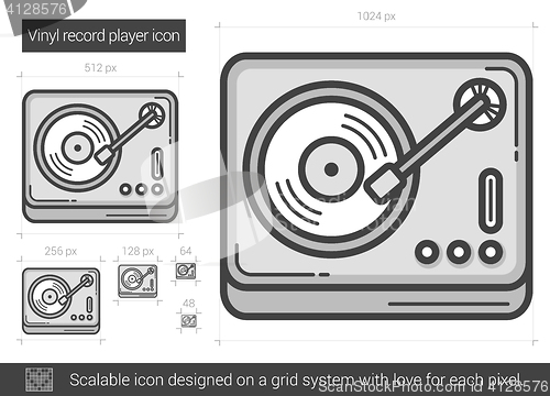 Image of Vinyl record player line icon.