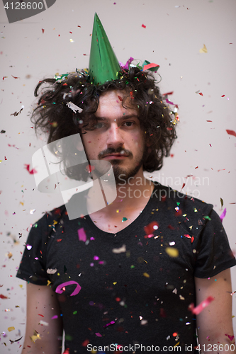 Image of confetti man on party