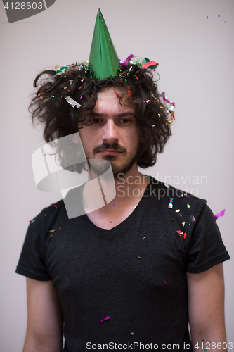 Image of confetti man on party