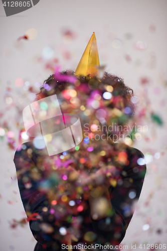 Image of confetti man on party