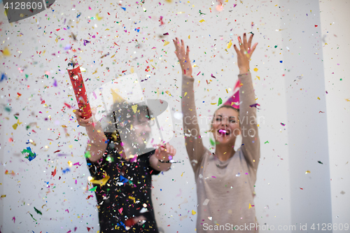 Image of romantic couple celebrating