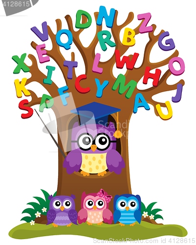 Image of Tree with stylized school owl theme 3