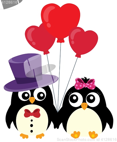 Image of Valentine penguins theme image 1